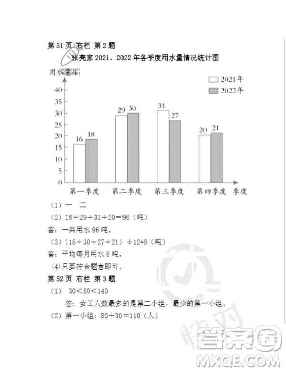 安徽少年兒童出版社2023年暑假作業(yè)四年級數(shù)學(xué)人教版答案