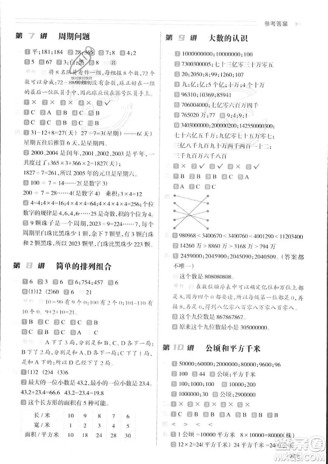 南方日?qǐng)?bào)出版社2023年暑假銜接培優(yōu)100分3升4年級(jí)數(shù)學(xué)課標(biāo)版答案