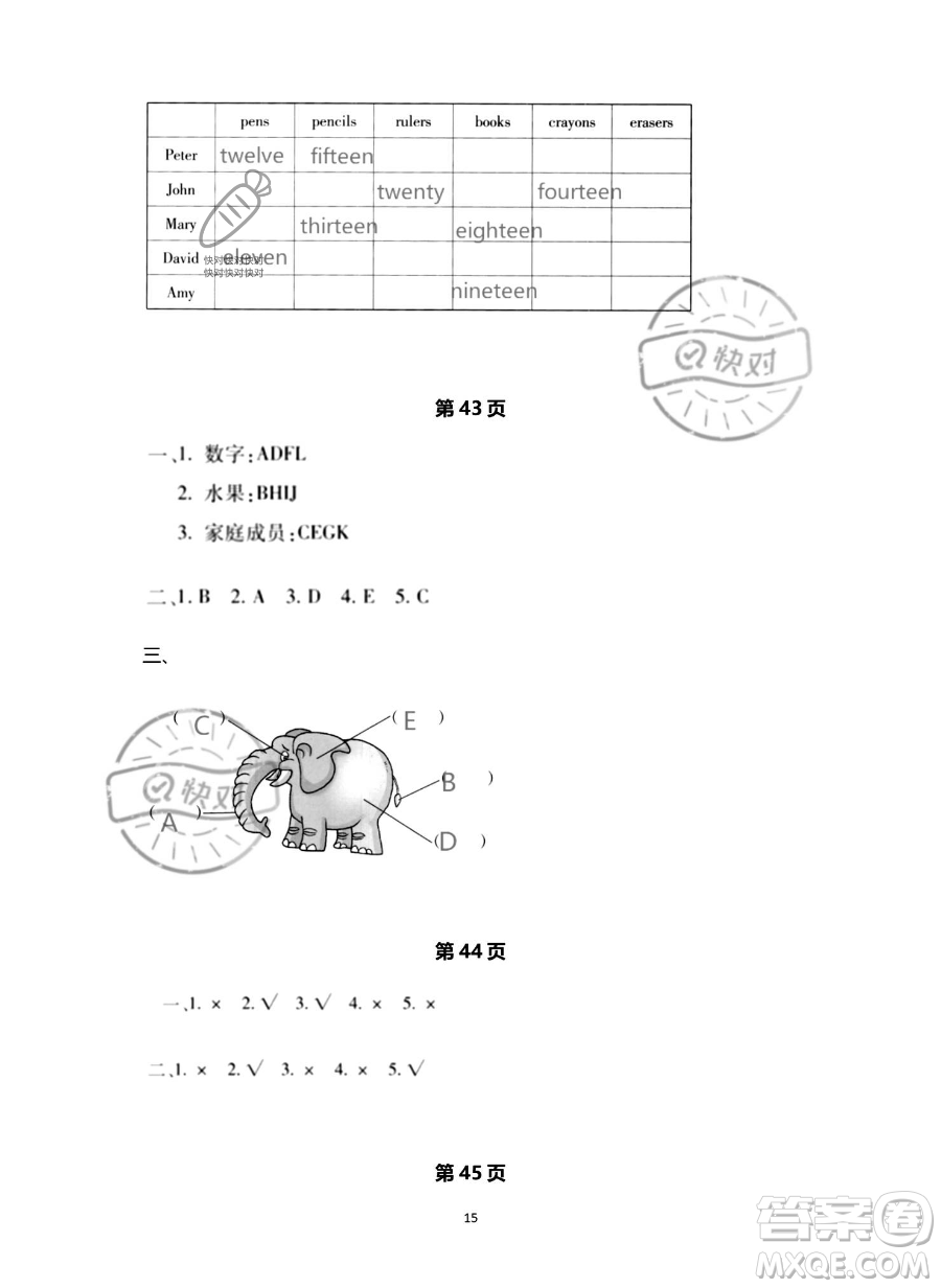 北京教育出版社2023年新課標(biāo)假期樂園暑假三年級(jí)英語人教PEP版答案