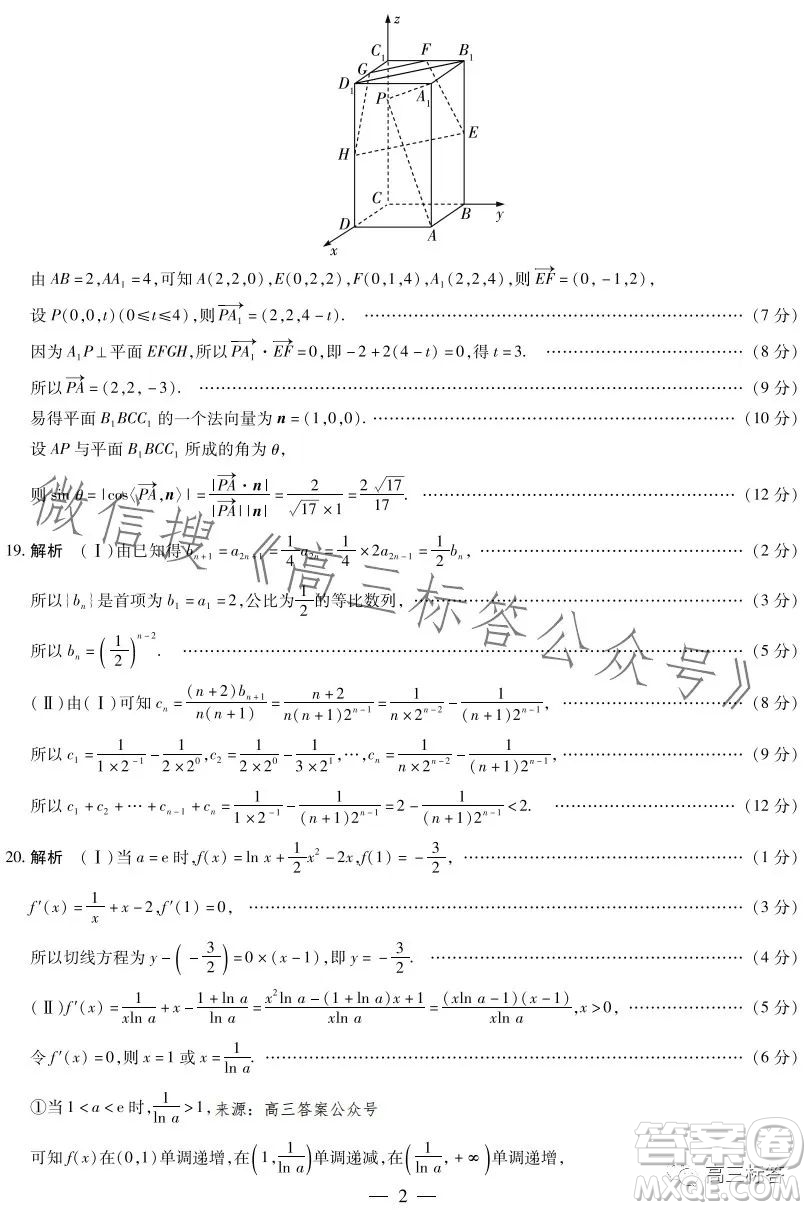 天一大聯(lián)考頂尖計(jì)劃2024屆高中畢業(yè)班第一次考試數(shù)學(xué)試卷答案