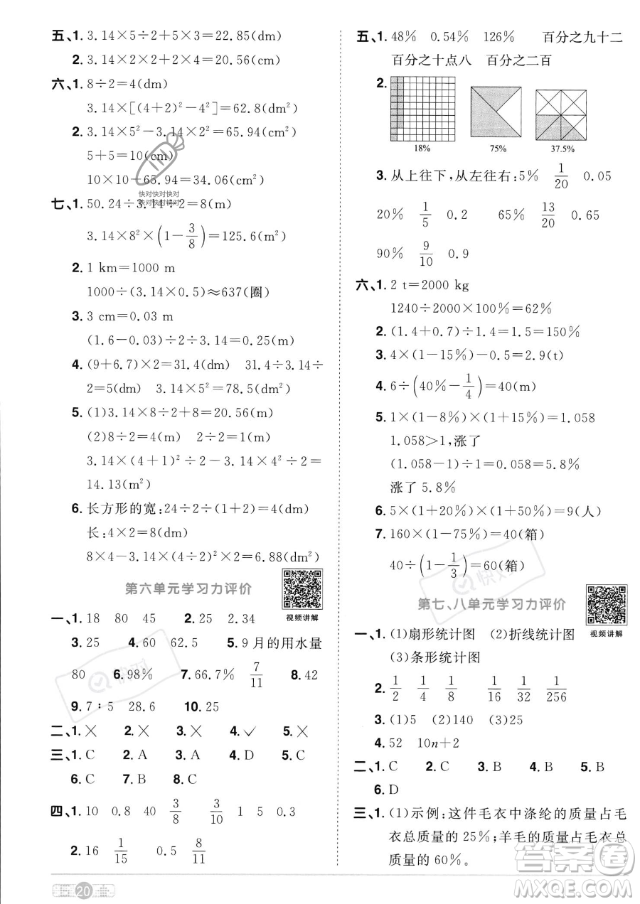 江西教育出版社2023陽光同學(xué)課時(shí)優(yōu)化作業(yè)六年級(jí)上冊(cè)數(shù)學(xué)人教版答案