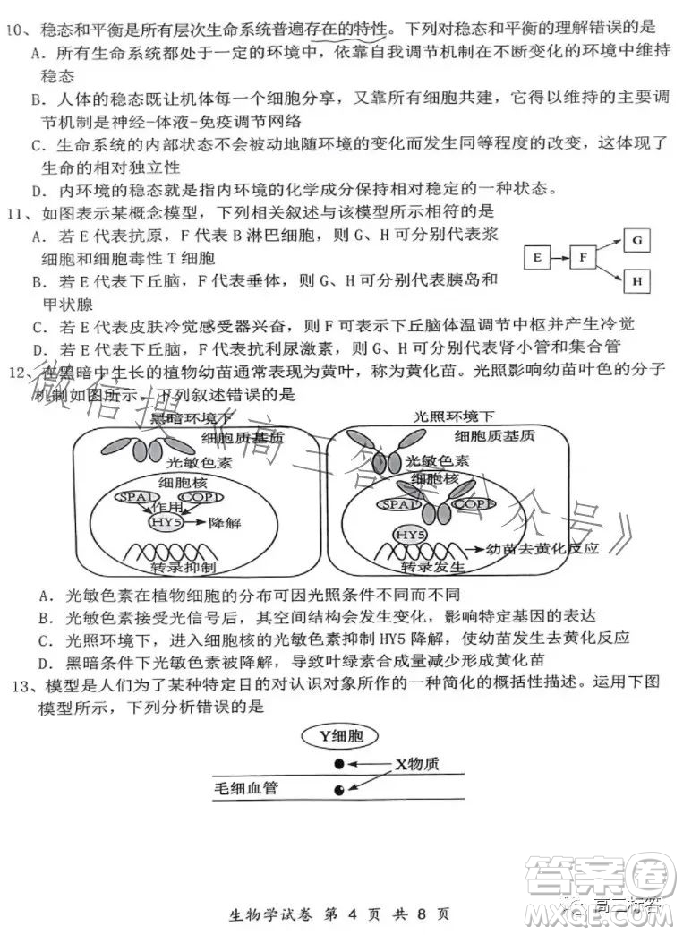 騰云聯(lián)盟2023-2024學(xué)年度上學(xué)期高三年級(jí)八月聯(lián)考生物試卷答案