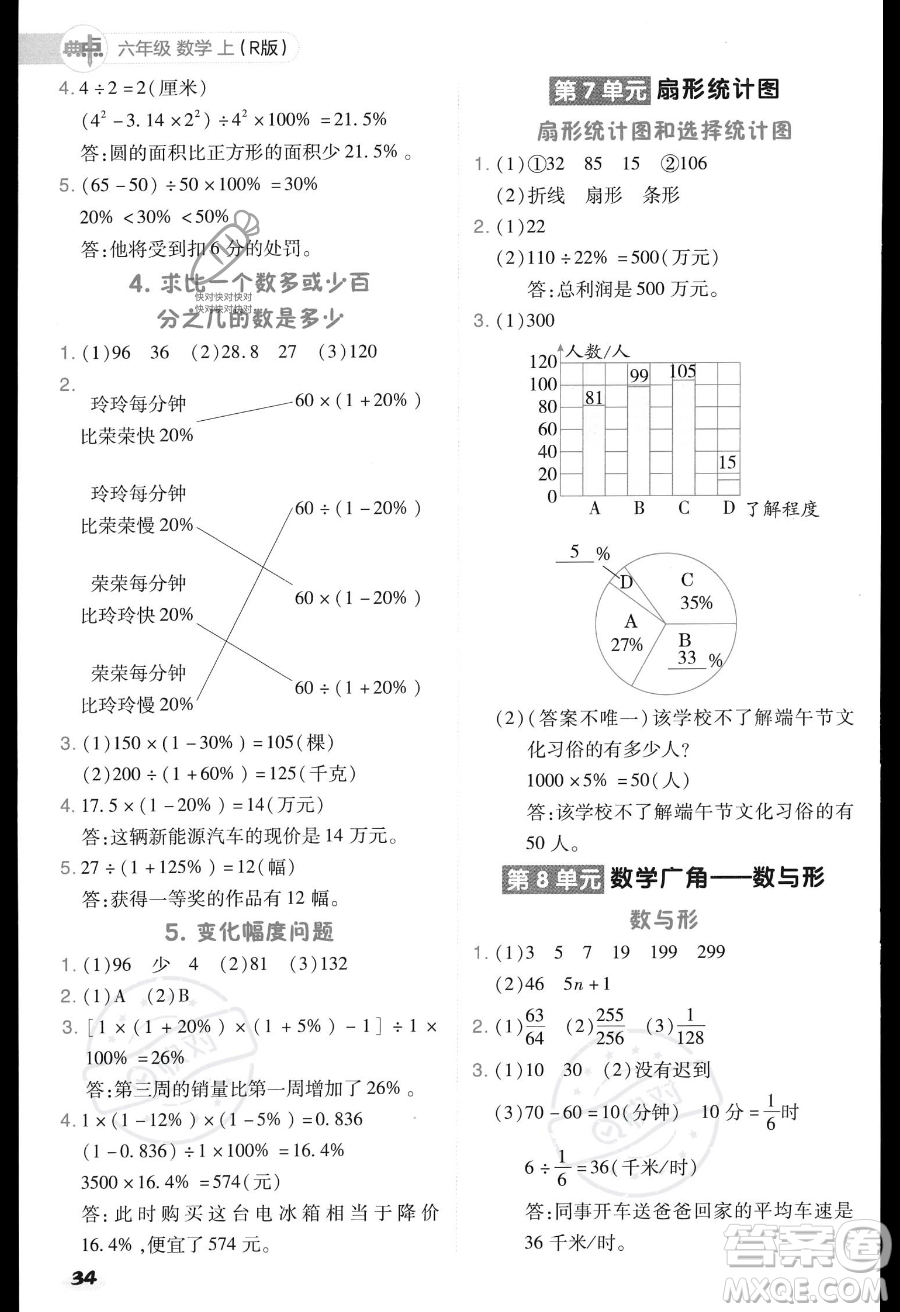 吉林教育出版社2023綜合應(yīng)用創(chuàng)新題典中點(diǎn)六年級(jí)上冊(cè)數(shù)學(xué)人教版答案