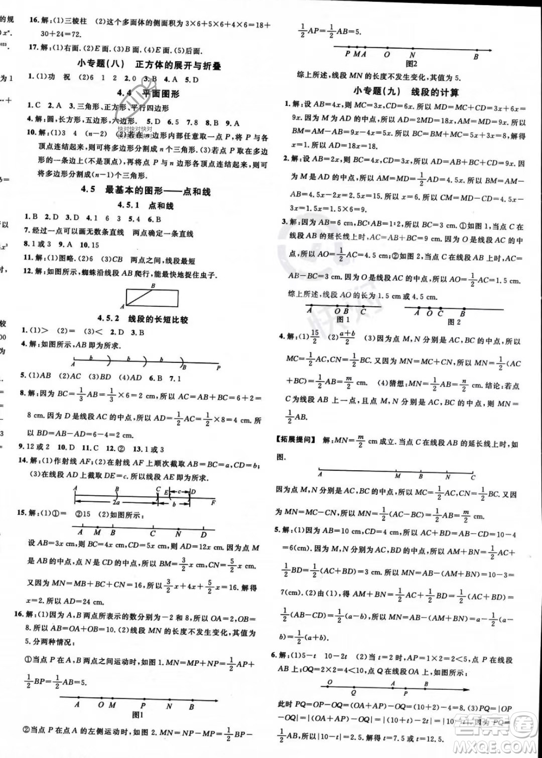 廣東經(jīng)濟(jì)出版社2023名校課堂七年級(jí)上冊(cè)數(shù)學(xué)華師版答案