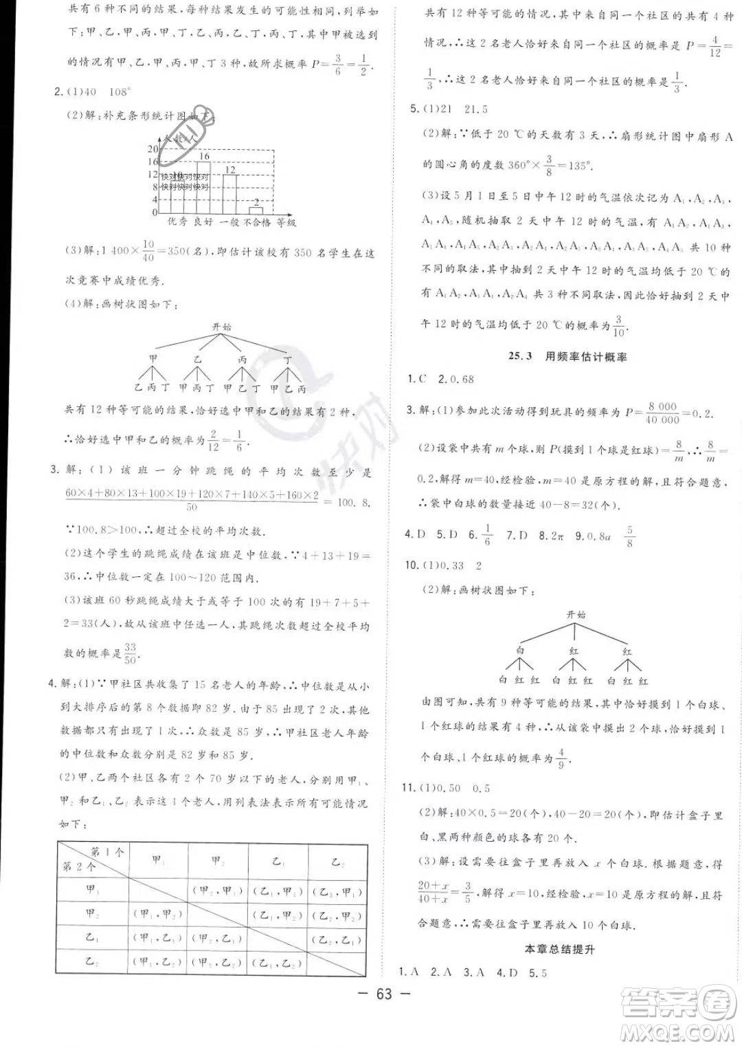 合肥工業(yè)大學出版社2023年秋季全頻道課時作業(yè)九年級上冊數(shù)學人教版答案