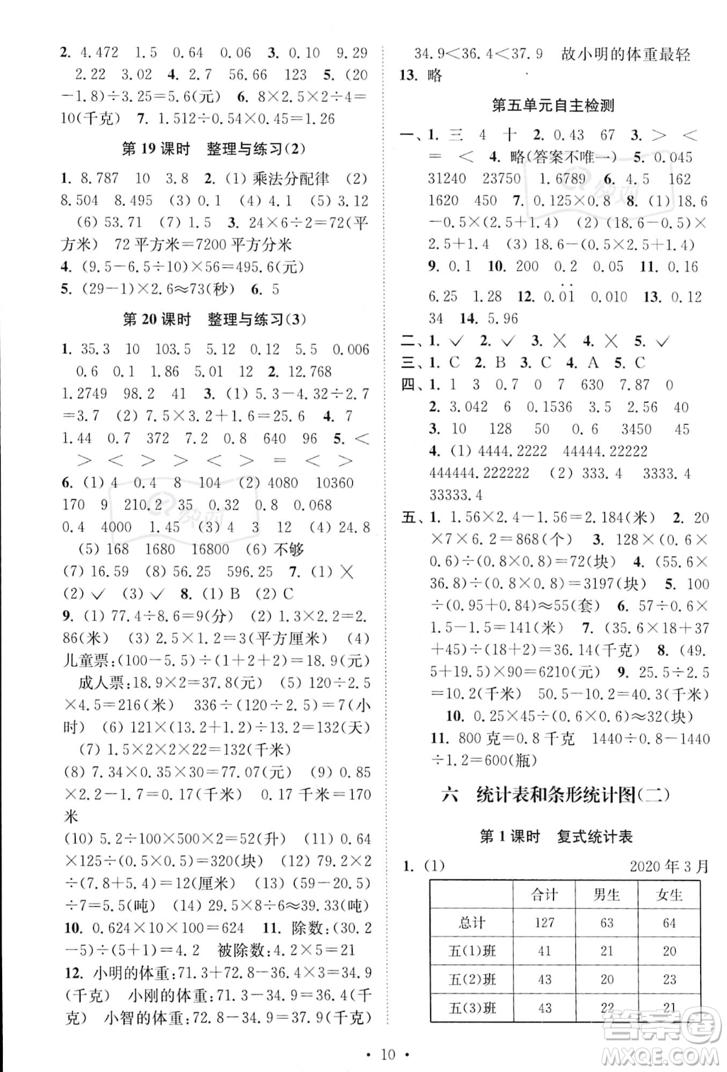 江蘇鳳凰美術(shù)出版社2023年秋季創(chuàng)新課時(shí)作業(yè)本五年級(jí)上冊(cè)數(shù)學(xué)江蘇版答案