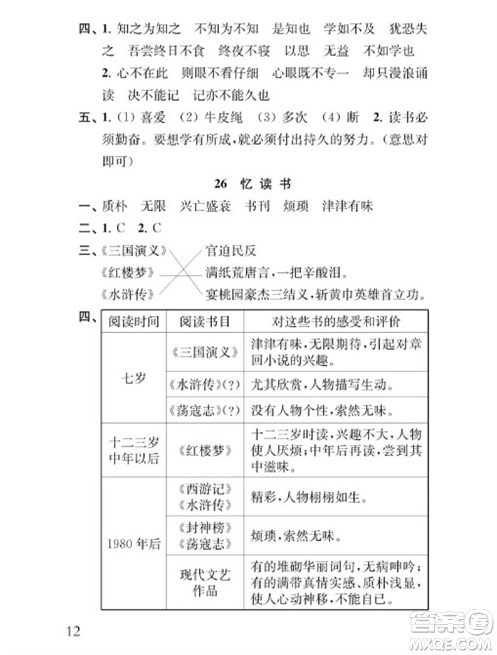 江蘇鳳凰教育出版社2023年秋季小學(xué)語文補(bǔ)充習(xí)題五年級(jí)上冊(cè)人教版參考答案