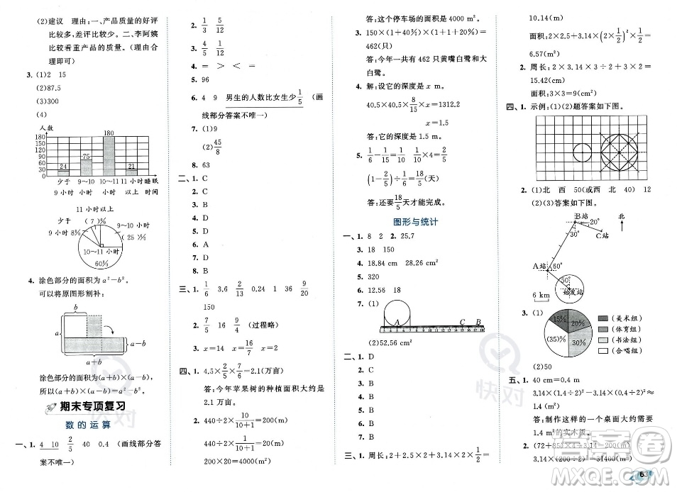 首都師范大學出版社2023年秋季53全優(yōu)卷六年級上冊數學人教版答案