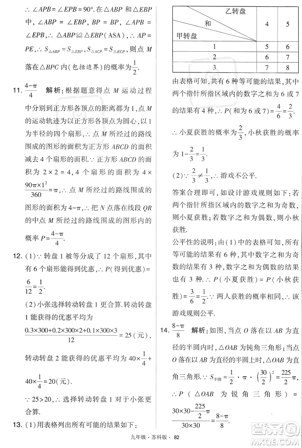 甘肅少年兒童出版社2023年秋季學(xué)霸題中題九年級(jí)上冊(cè)數(shù)學(xué)蘇科版答案