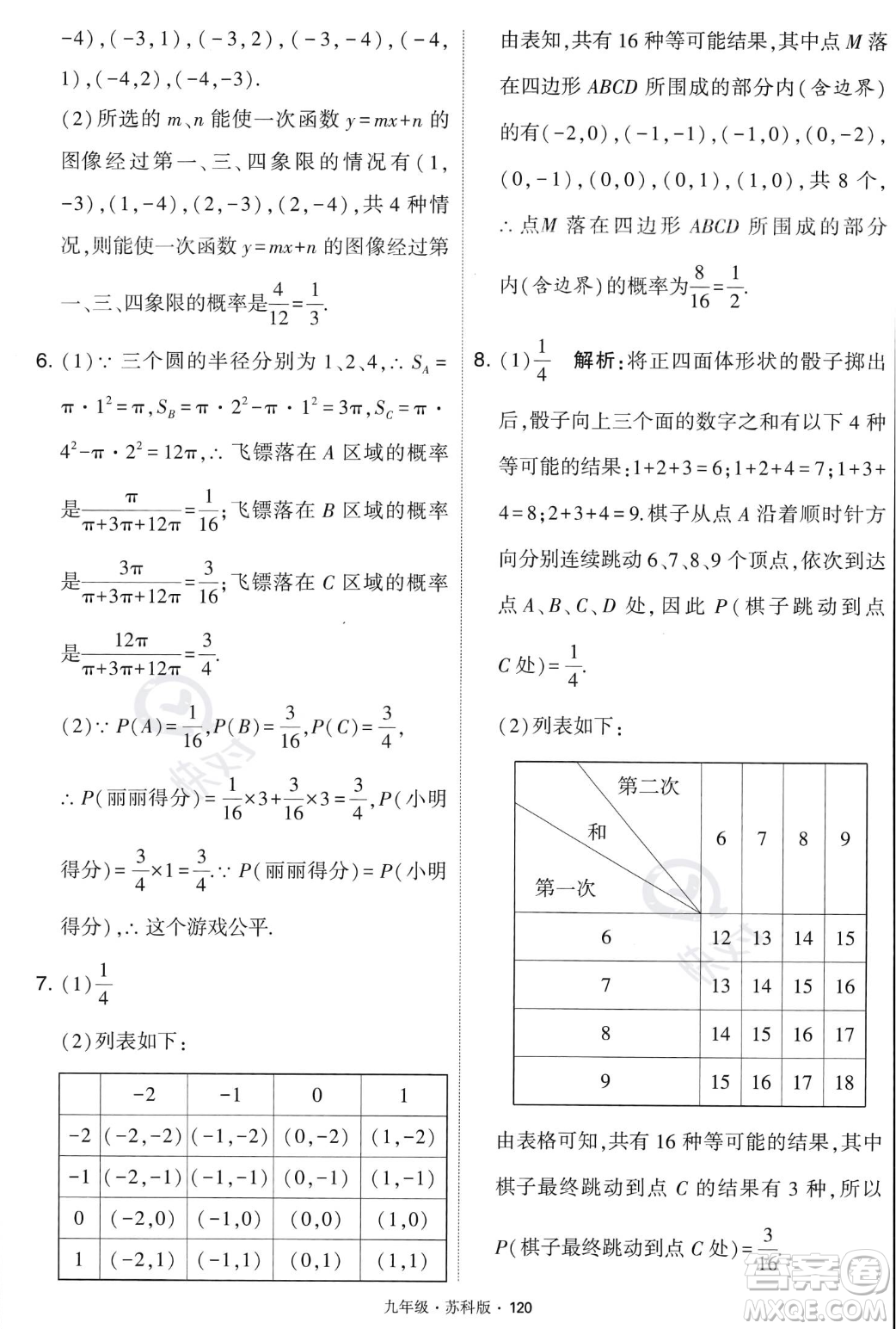 甘肅少年兒童出版社2023年秋季學(xué)霸題中題九年級(jí)上冊(cè)數(shù)學(xué)蘇科版答案