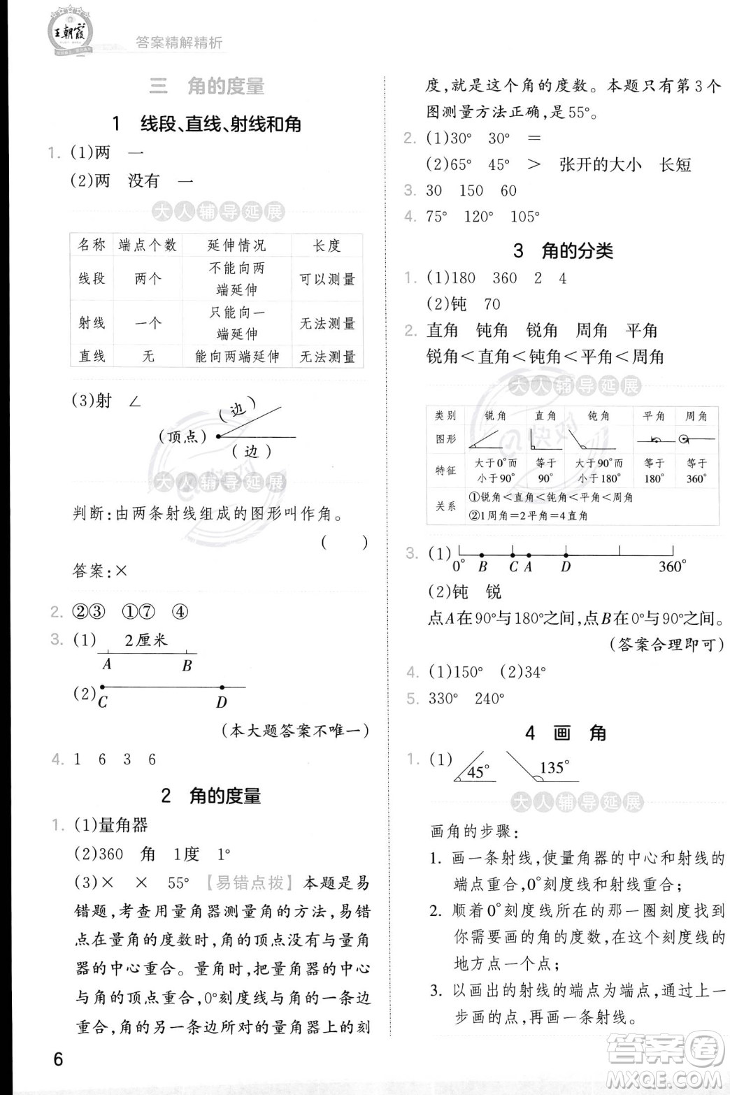 江西人民出版社2023年秋季王朝霞創(chuàng)維新課堂四年級上冊數(shù)學人教版答案