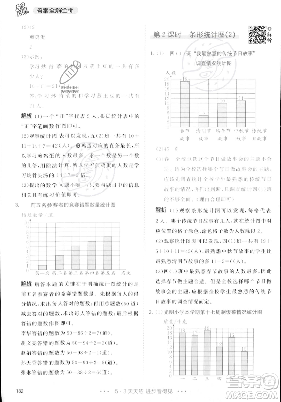 教育科學(xué)出版社2023年秋季53天天練四年級(jí)上冊(cè)數(shù)學(xué)人教版答案