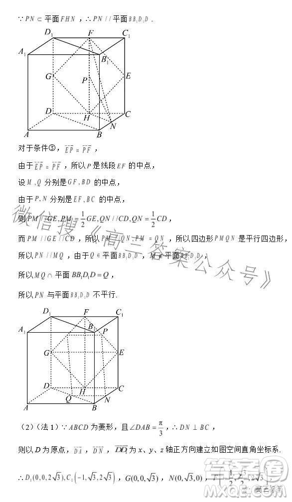 2023-2024學(xué)年河南省實驗中學(xué)上期開學(xué)考試高三數(shù)學(xué)試卷理科答案