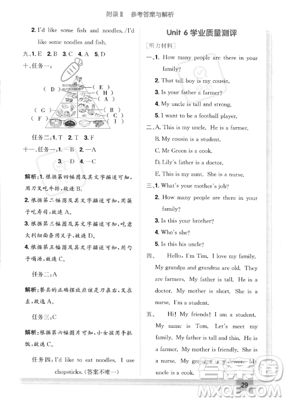 龍門書局2023年秋季黃岡小狀元作業(yè)本四年級(jí)上冊(cè)英語人教PEP版答案