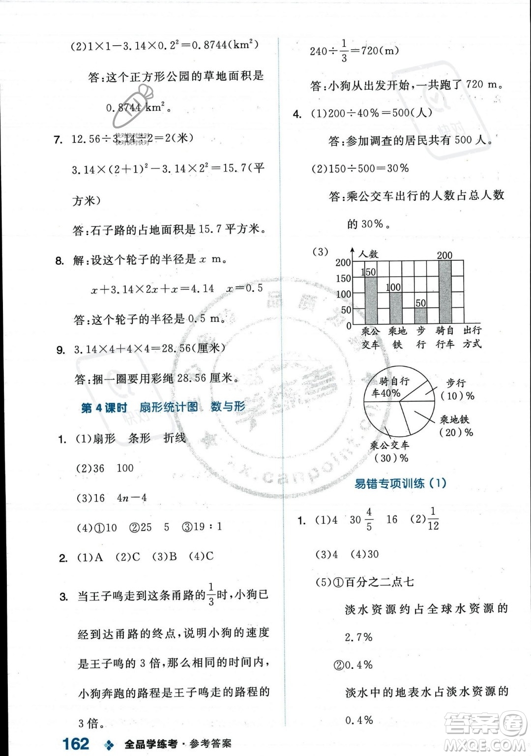 開(kāi)明出版社2023年秋季全品學(xué)練考六年級(jí)上冊(cè)數(shù)學(xué)人教版答案