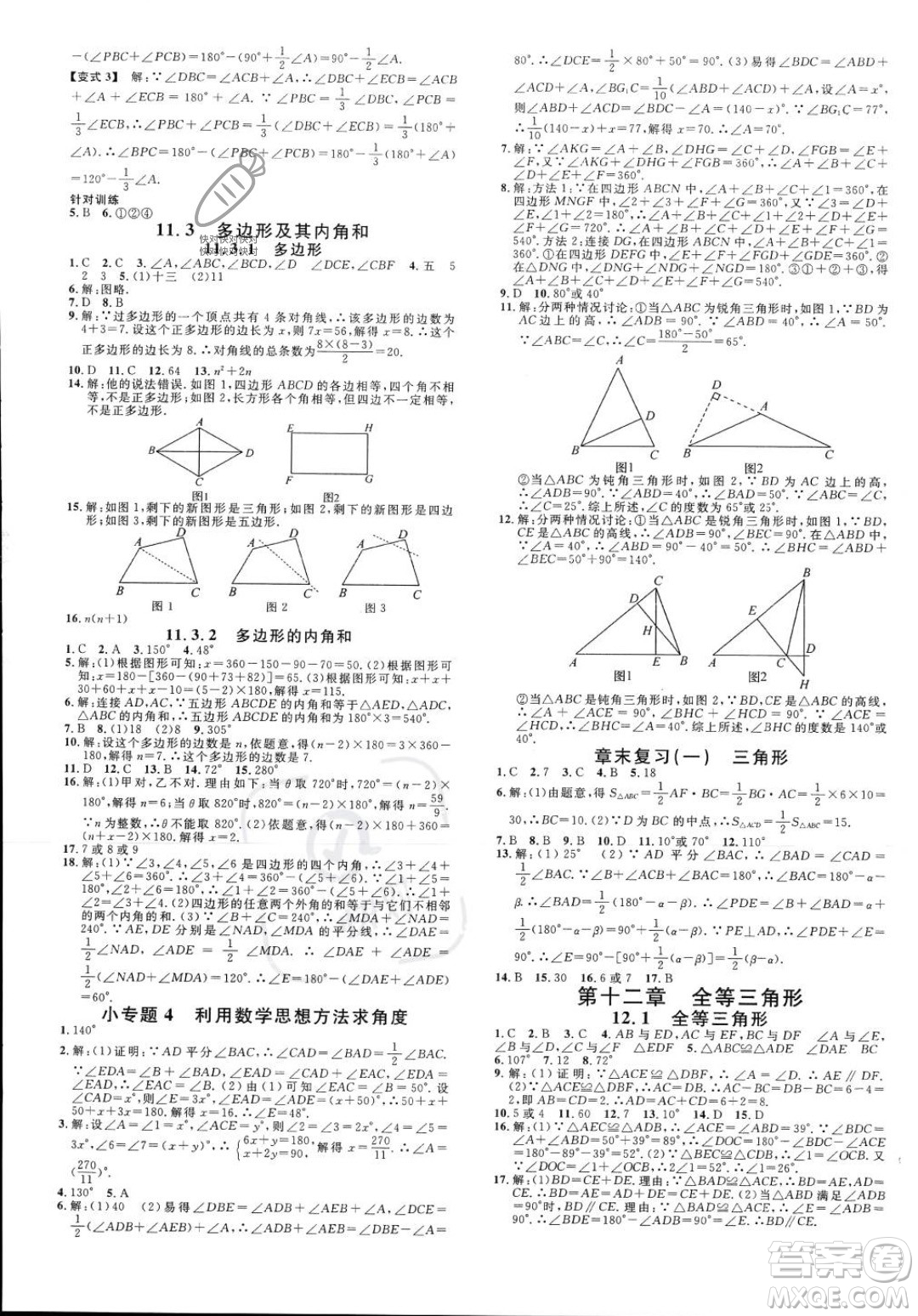 廣東經(jīng)濟出版社2023年秋名校課堂八年級上冊數(shù)學人教版福建專版答案