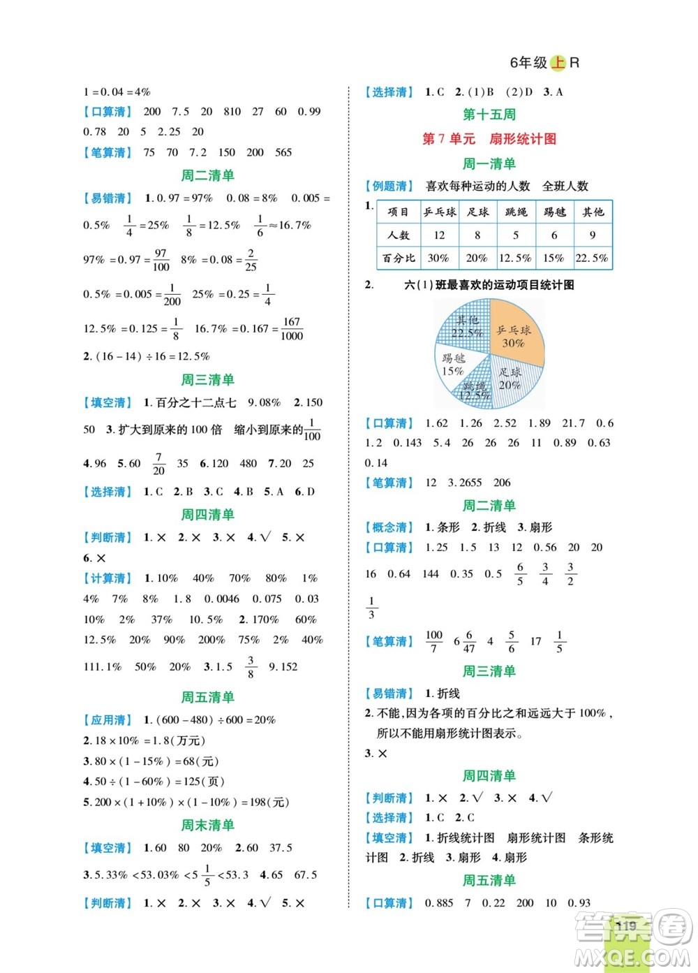 天津人民出版社2023年秋打好雙基計(jì)算日日清六年級(jí)數(shù)學(xué)上冊(cè)人教版參考答案