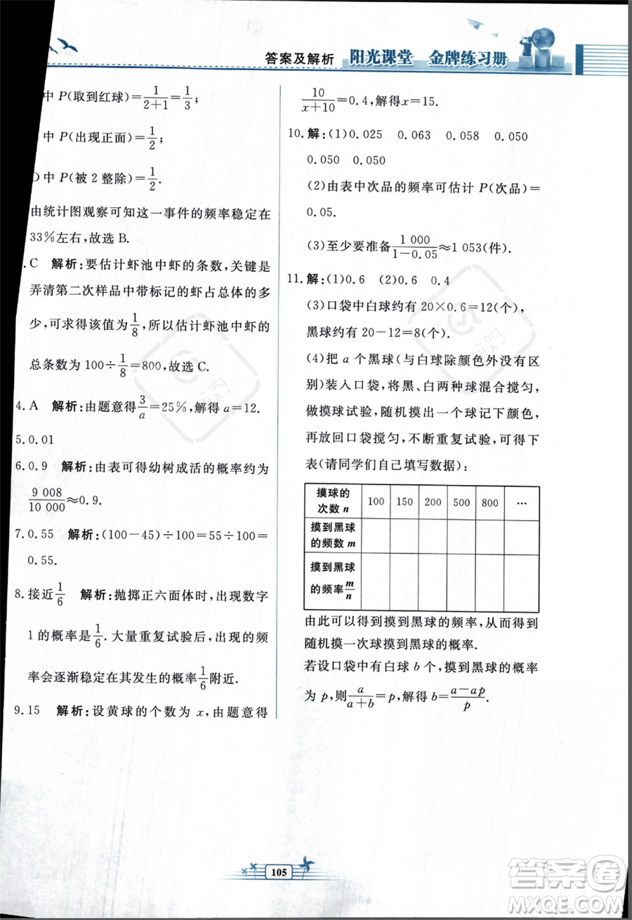 人民教育出版社2023年秋陽光課堂金牌練習冊九年級上冊數(shù)學人教版福建專版答案