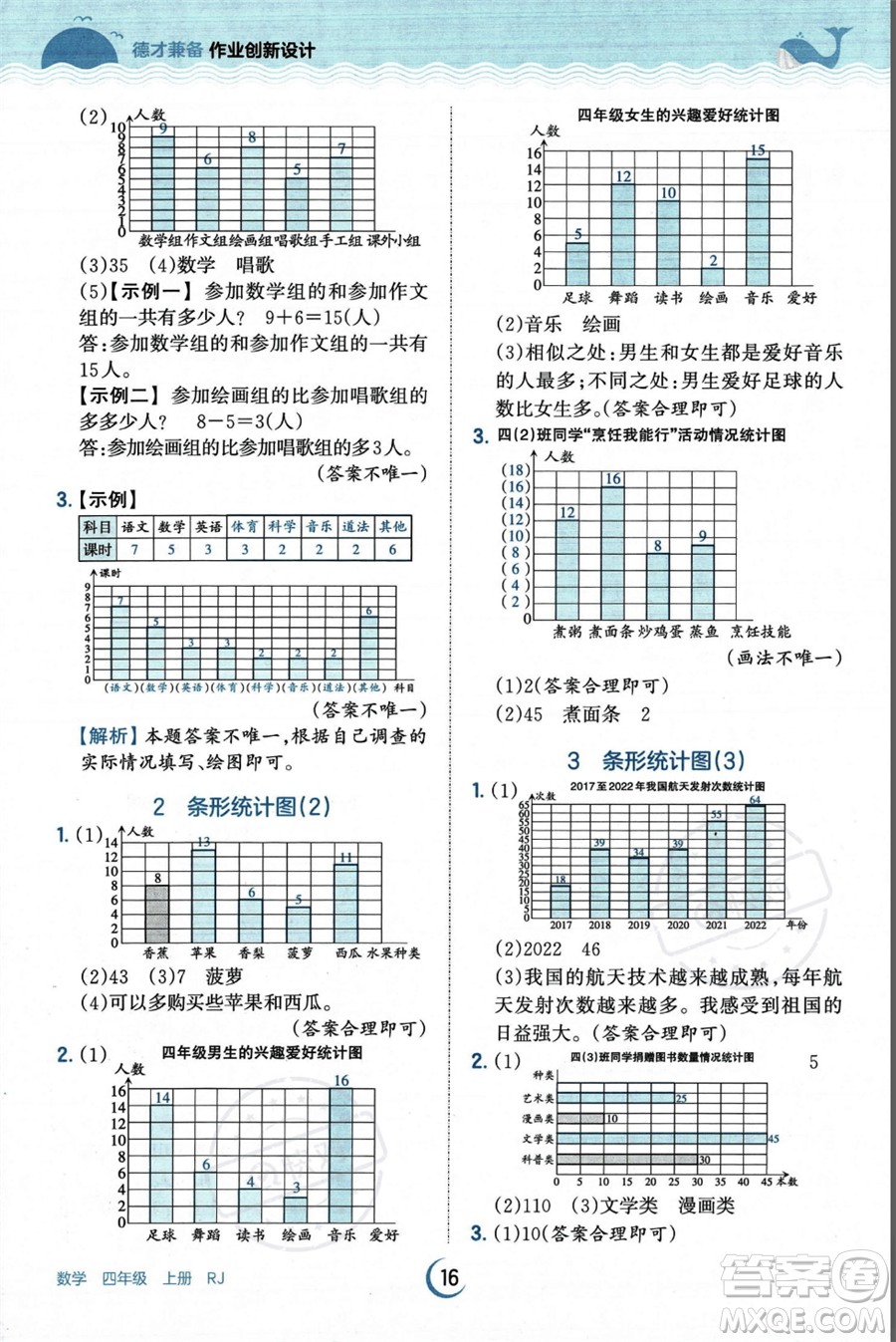 江西人民出版社2023年秋王朝霞德才兼?zhèn)渥鳂I(yè)創(chuàng)新設計四年級上冊數(shù)學人教版答案