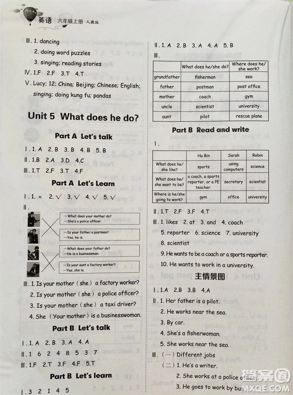 山東科學(xué)技術(shù)出版社2023年秋小學(xué)同步練習(xí)冊六年級英語上冊人教版參考答案