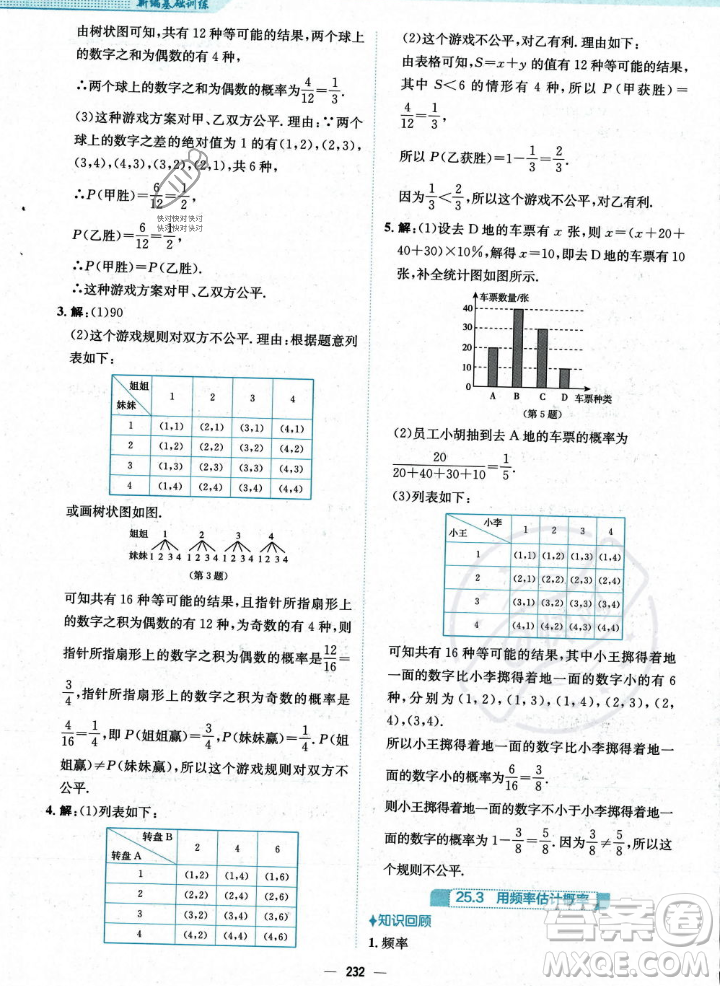 安徽教育出版社2023年秋新編基礎(chǔ)訓(xùn)練九年級(jí)數(shù)學(xué)上冊(cè)人教版答案