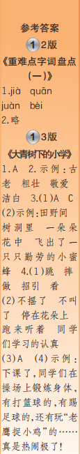 時(shí)代學(xué)習(xí)報(bào)語(yǔ)文周刊三年級(jí)2023-2024學(xué)年第1-4期答案