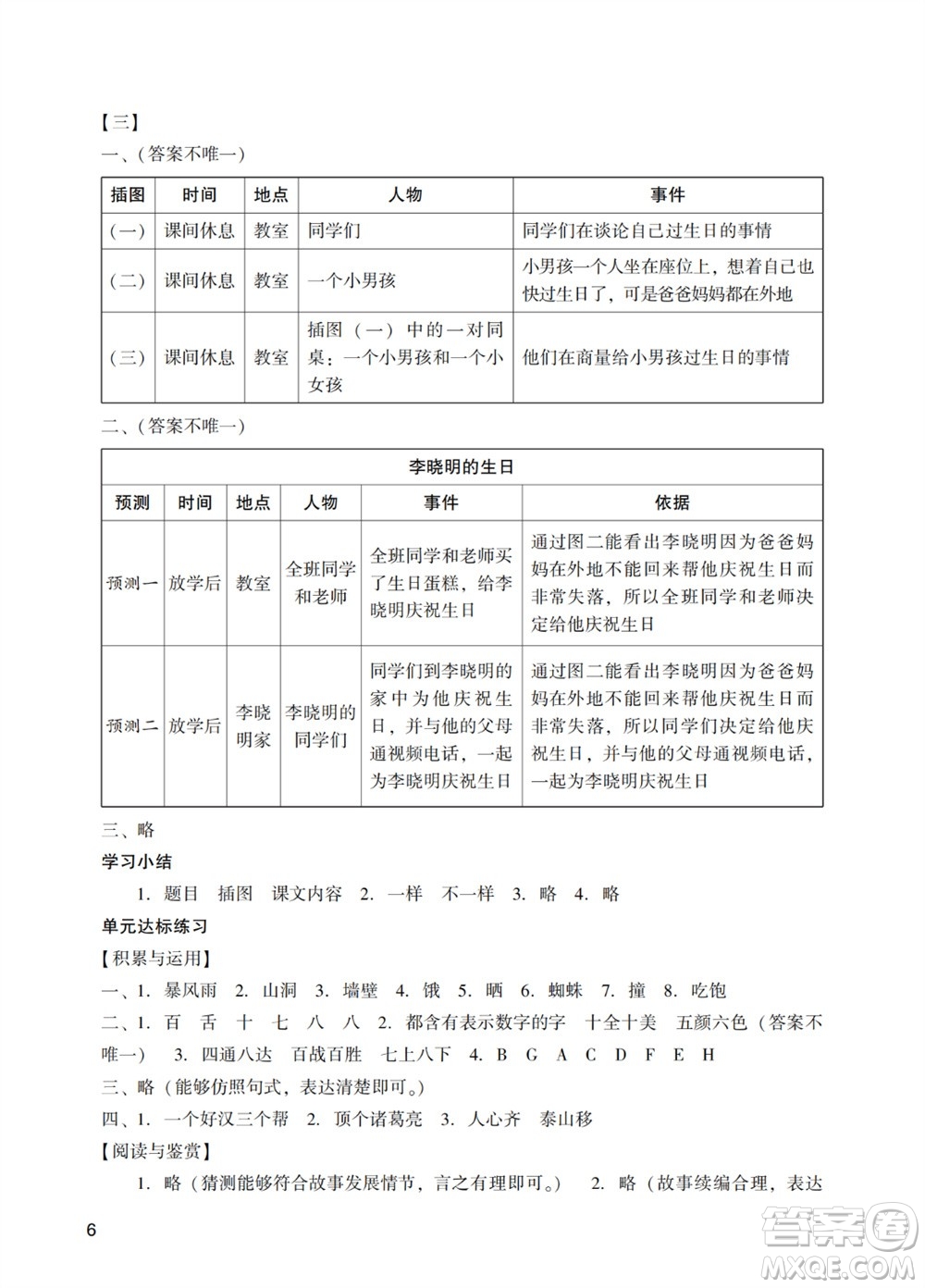 廣州出版社2023年秋陽(yáng)光學(xué)業(yè)評(píng)價(jià)三年級(jí)語(yǔ)文上冊(cè)人教版答案