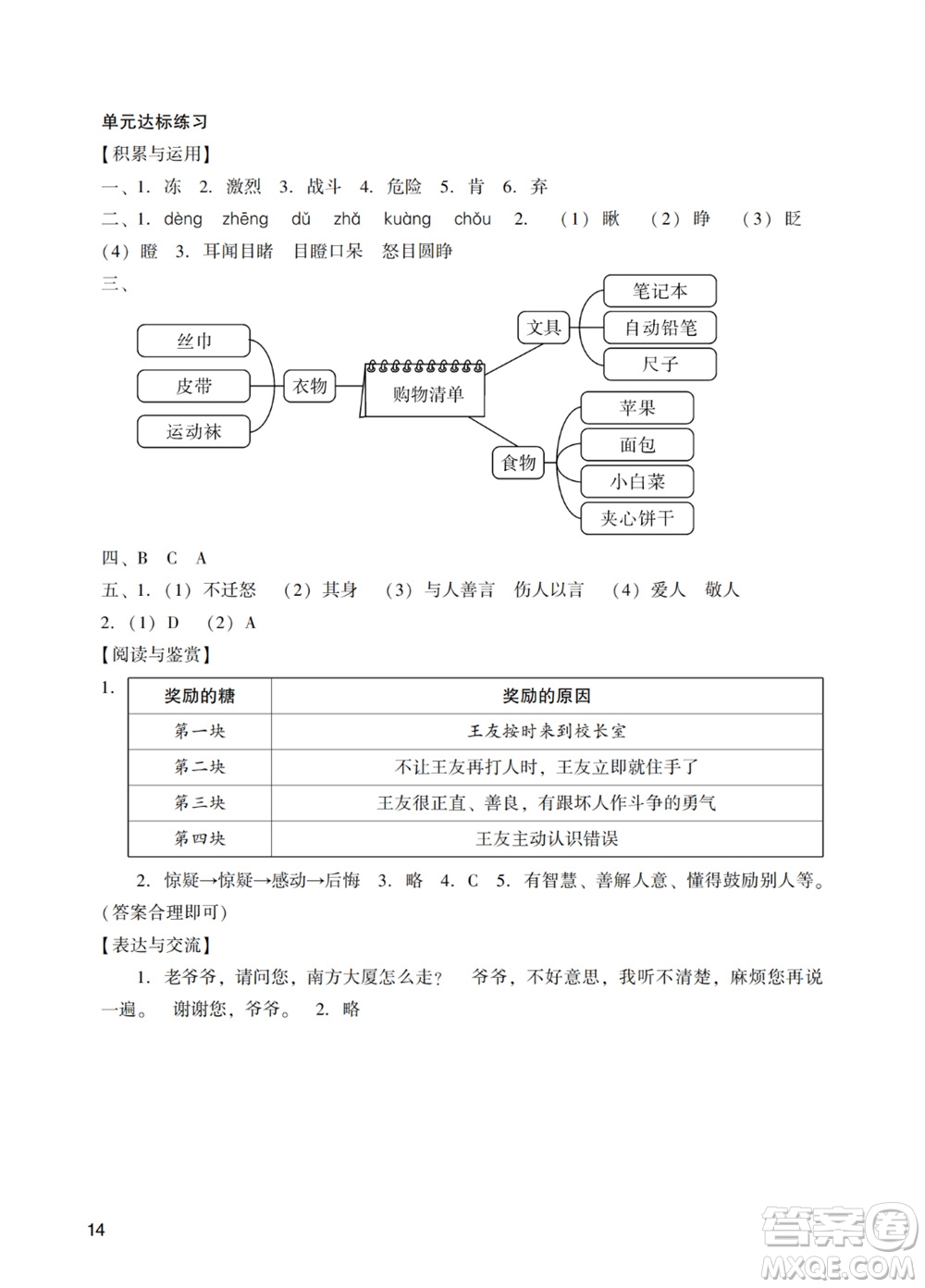 廣州出版社2023年秋陽(yáng)光學(xué)業(yè)評(píng)價(jià)三年級(jí)語(yǔ)文上冊(cè)人教版答案