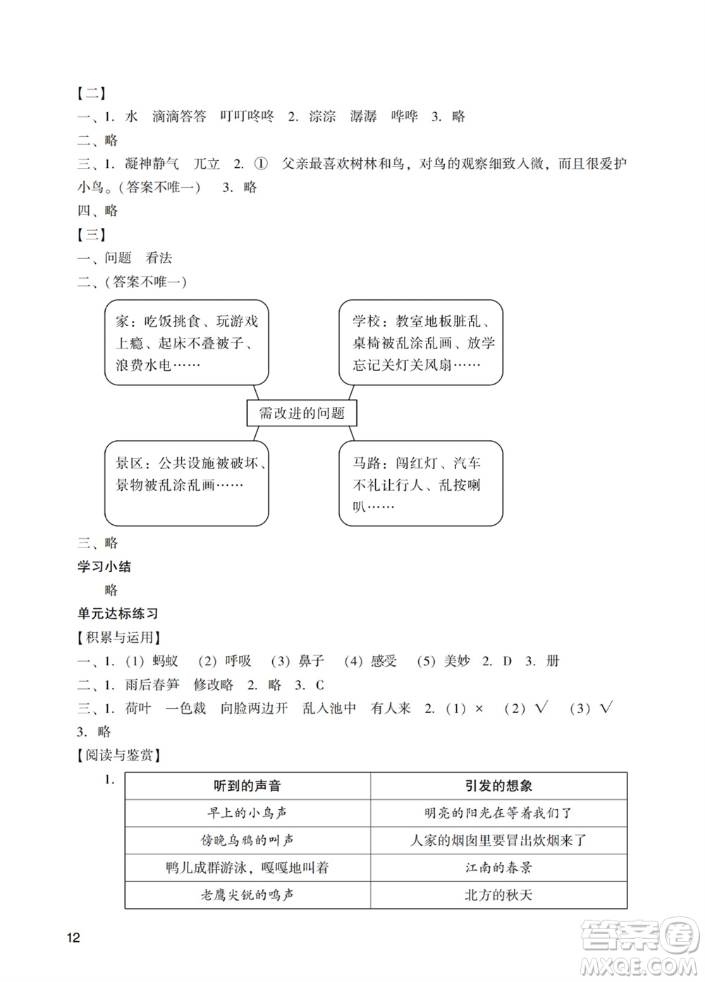 廣州出版社2023年秋陽(yáng)光學(xué)業(yè)評(píng)價(jià)三年級(jí)語(yǔ)文上冊(cè)人教版答案