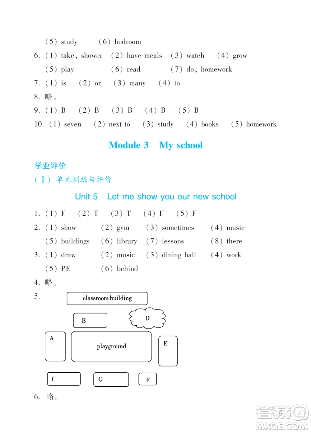 廣州出版社2023年秋陽光學(xué)業(yè)評價四年級英語上冊教科版參考答案