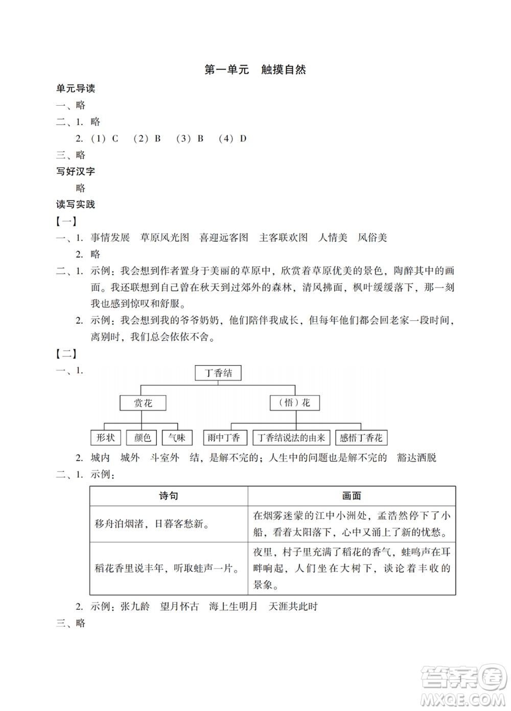 廣州出版社2023年秋陽(yáng)光學(xué)業(yè)評(píng)價(jià)六年級(jí)語(yǔ)文上冊(cè)人教版參考答案