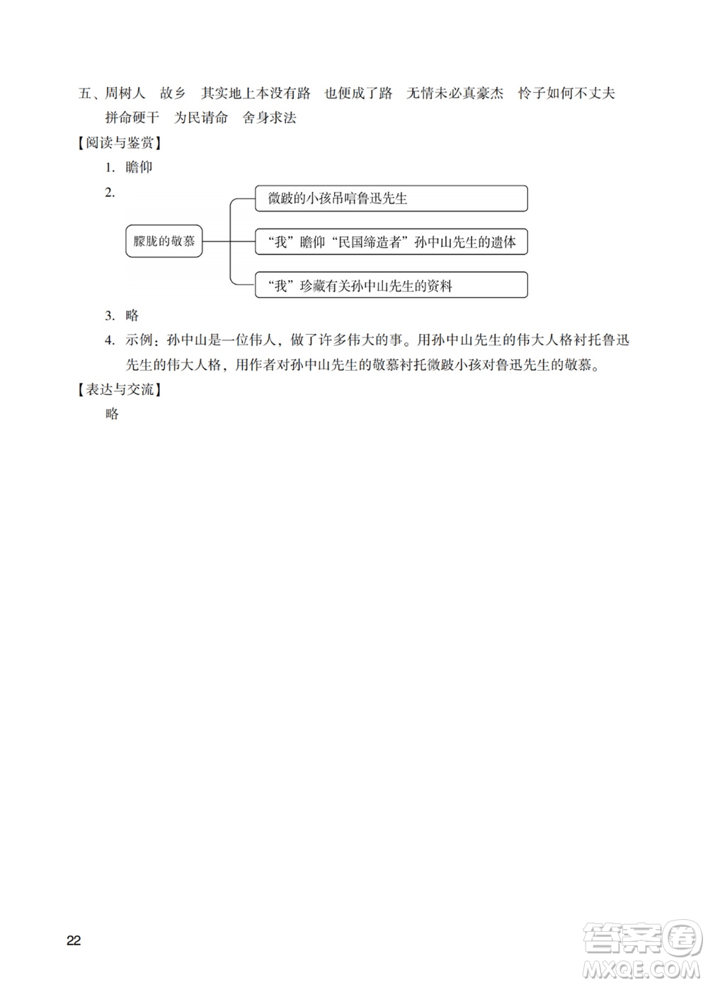 廣州出版社2023年秋陽(yáng)光學(xué)業(yè)評(píng)價(jià)六年級(jí)語(yǔ)文上冊(cè)人教版參考答案