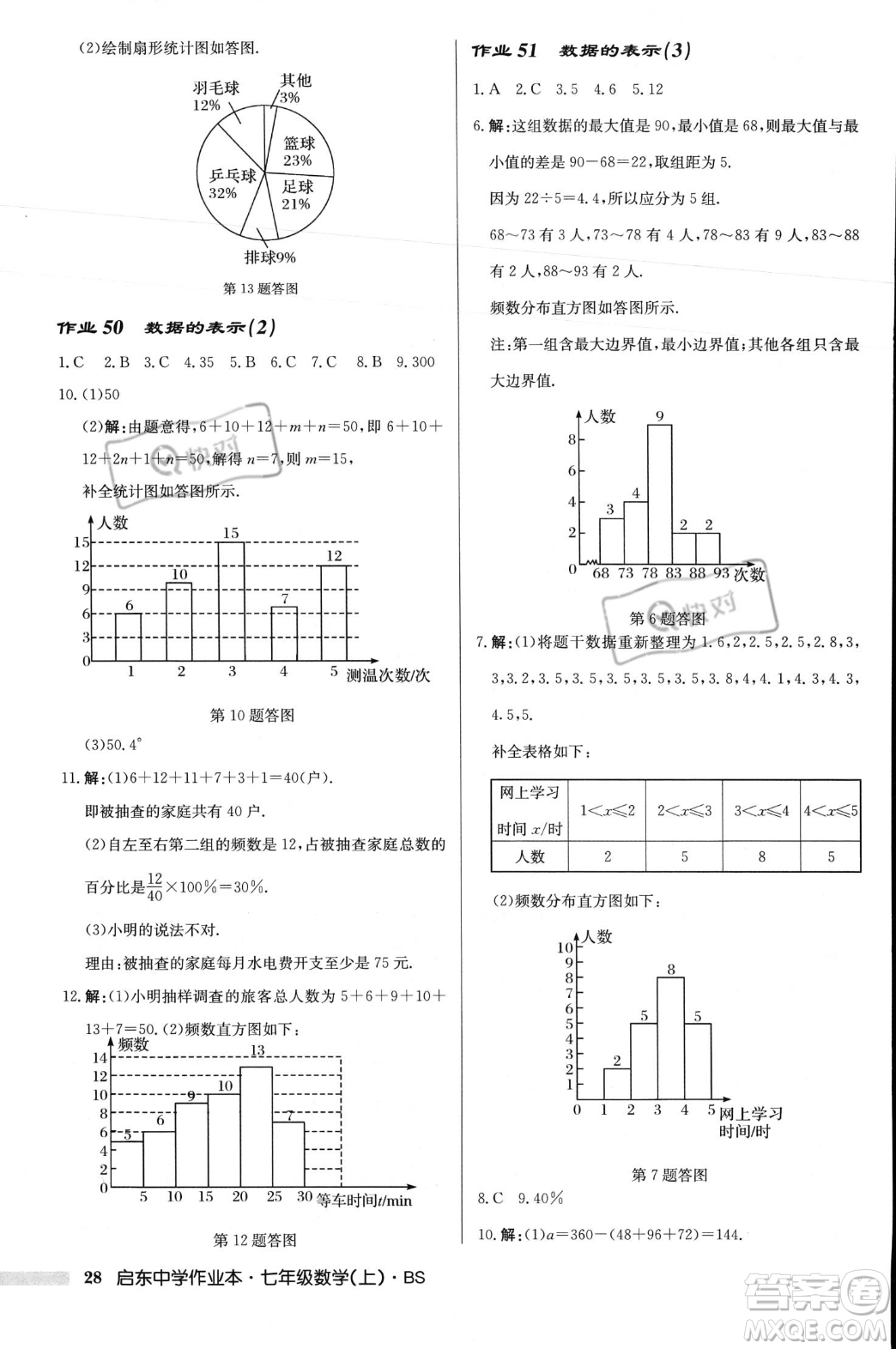 龍門書局2023年秋啟東中學作業(yè)本七年級數(shù)學上冊北師大版答案