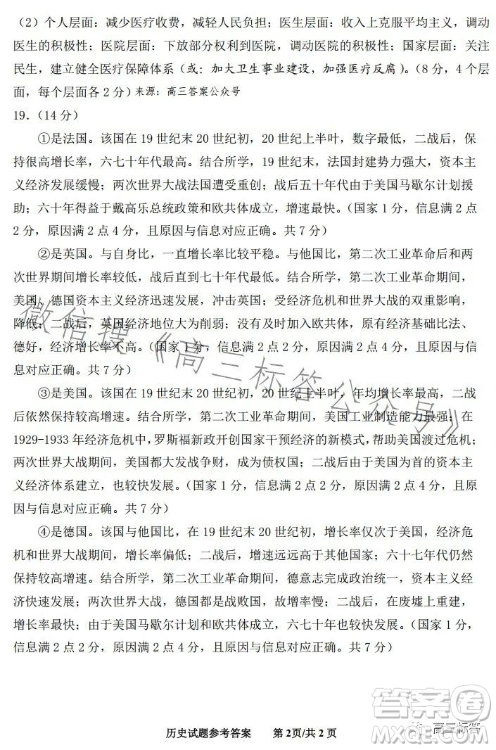 濟(jì)南2023-2024學(xué)年高中三年級(jí)摸底考試歷史試題答案