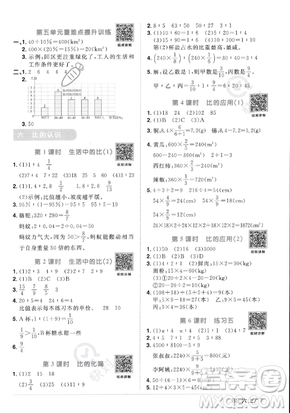 江西教育出版社2023年秋陽光同學(xué)課時(shí)優(yōu)化作業(yè)六年級(jí)數(shù)學(xué)上冊(cè)北師大版答案