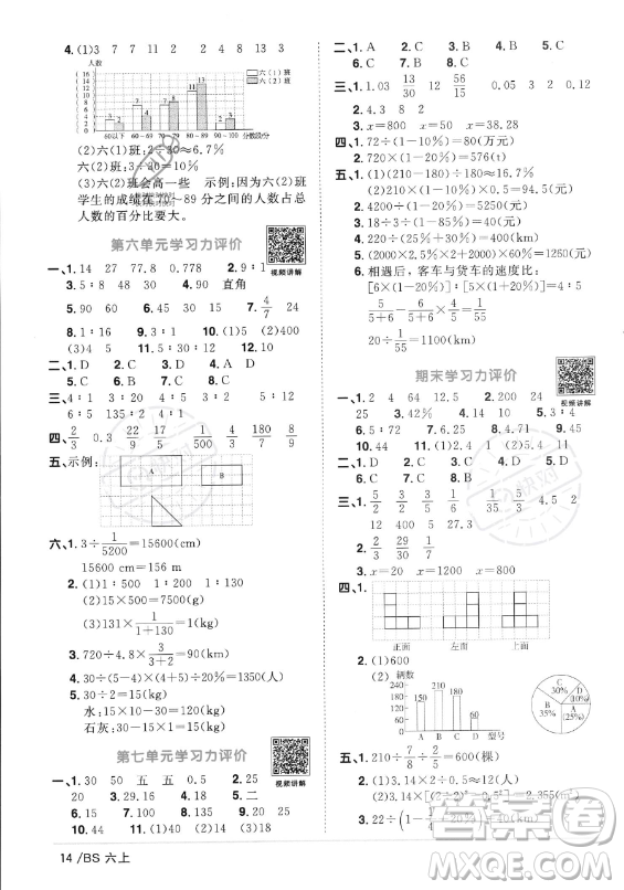 江西教育出版社2023年秋陽光同學(xué)課時(shí)優(yōu)化作業(yè)六年級(jí)數(shù)學(xué)上冊(cè)北師大版答案