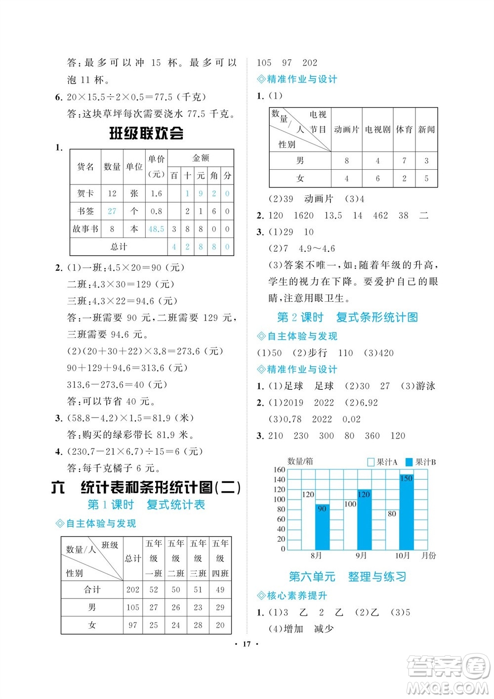 海南出版社2023年秋新課程學(xué)習(xí)指導(dǎo)五年級數(shù)學(xué)上冊蘇教版參考答案