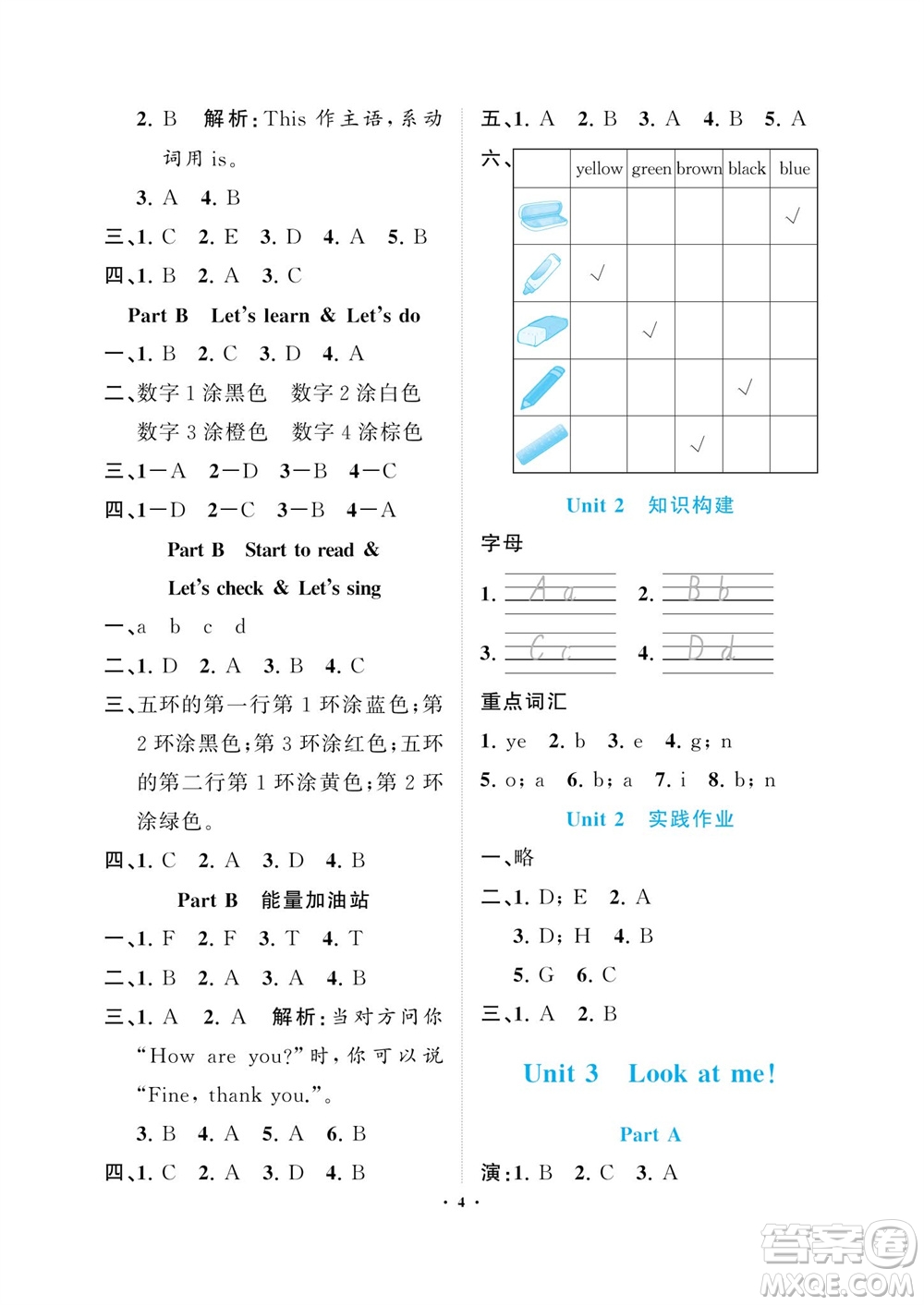 海南出版社2023年秋新課程學習指導三年級英語上冊人教版參考答案