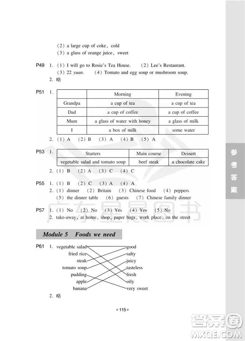 華南理工大學(xué)出版社2023年秋新編小學(xué)英語拓展讀與寫五年級(jí)上冊(cè)教科版廣州專版參考答案