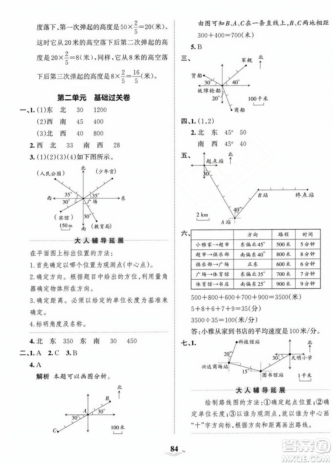 江西人民出版社2023年秋王朝霞培優(yōu)100分六年級數(shù)學上冊人教版答案