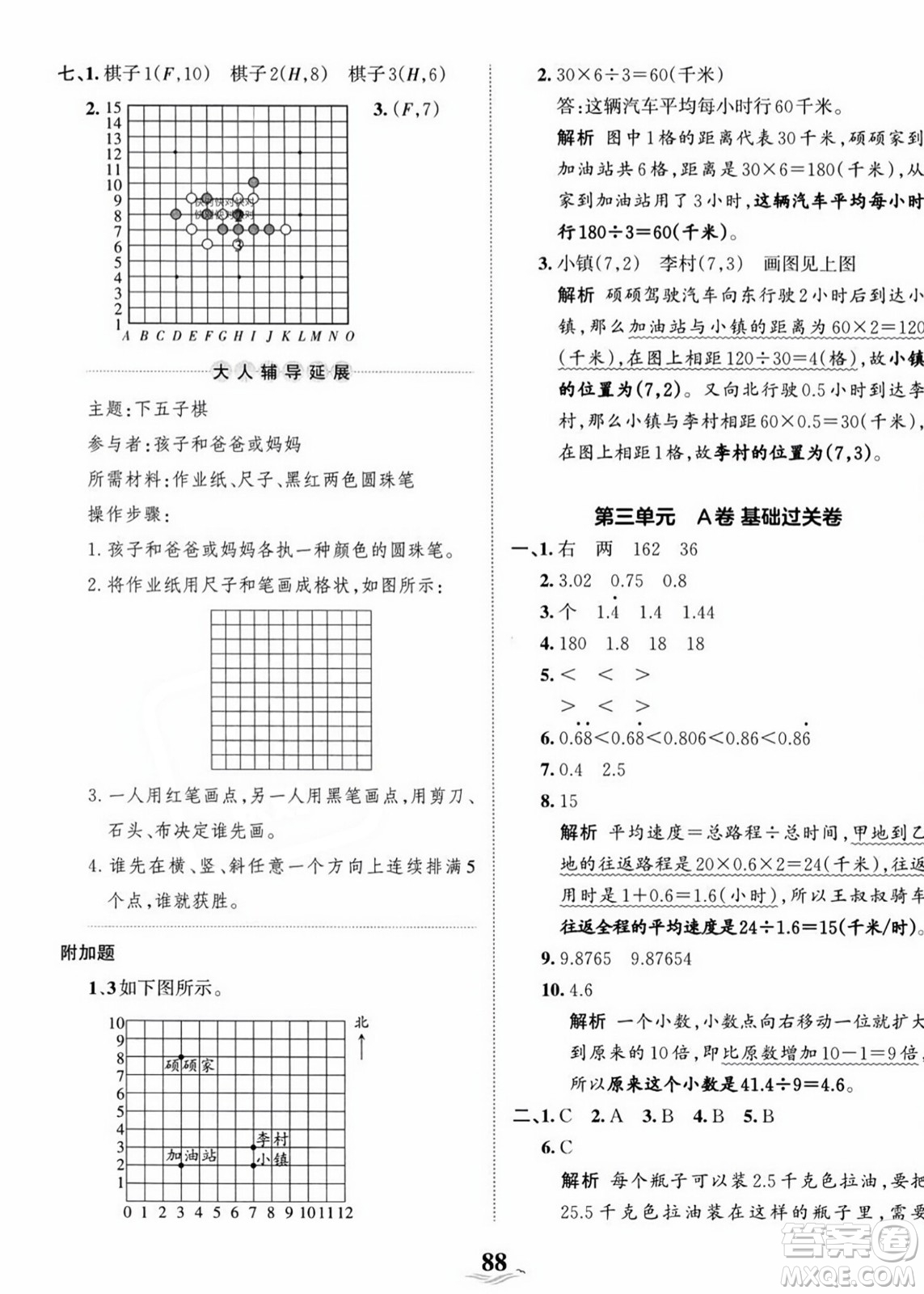 江西人民出版社2023年秋王朝霞培優(yōu)100分五年級(jí)數(shù)學(xué)上冊(cè)人教版答案