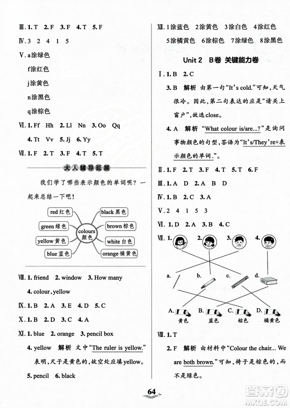 江西人民出版社2023年秋王朝霞培優(yōu)100分三年級(jí)英語上冊(cè)冀教版答案