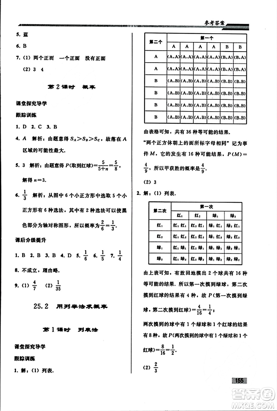 人民教育出版社2023年秋初中同步練習(xí)冊九年級數(shù)學(xué)上冊人教版答案