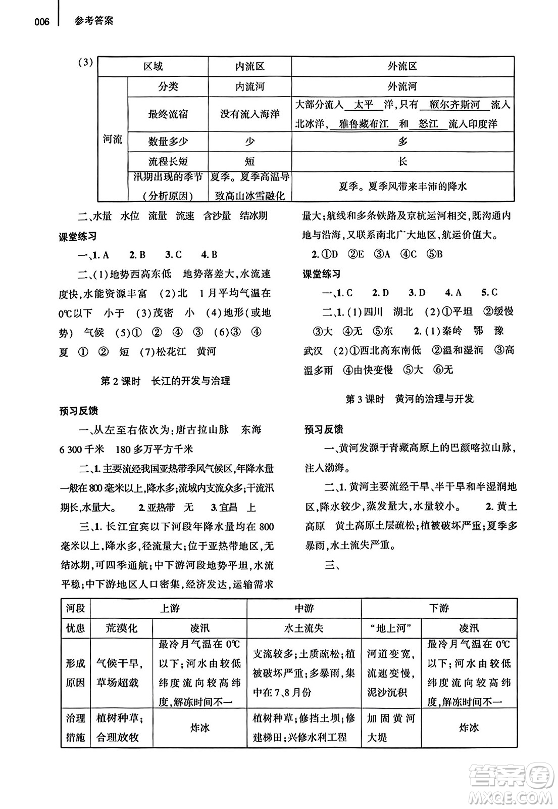 大象出版社2023年秋基礎(chǔ)訓(xùn)練八年級(jí)地理上冊(cè)人教版答案