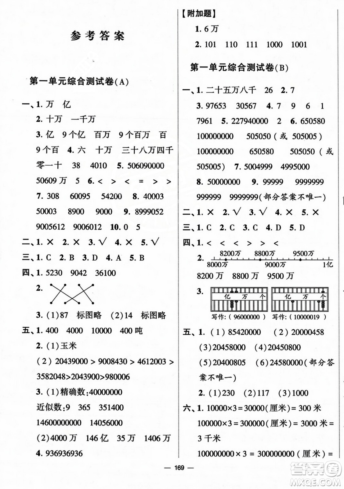 寧夏人民教育出版社2023年秋學(xué)霸提優(yōu)大試卷四年級(jí)數(shù)學(xué)上冊(cè)北師大版答案