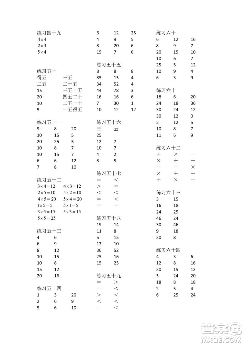 廣東人民出版社2023年秋核心素養(yǎng)數(shù)學(xué)口算每天一練二年級(jí)上冊(cè)人教版參考答案