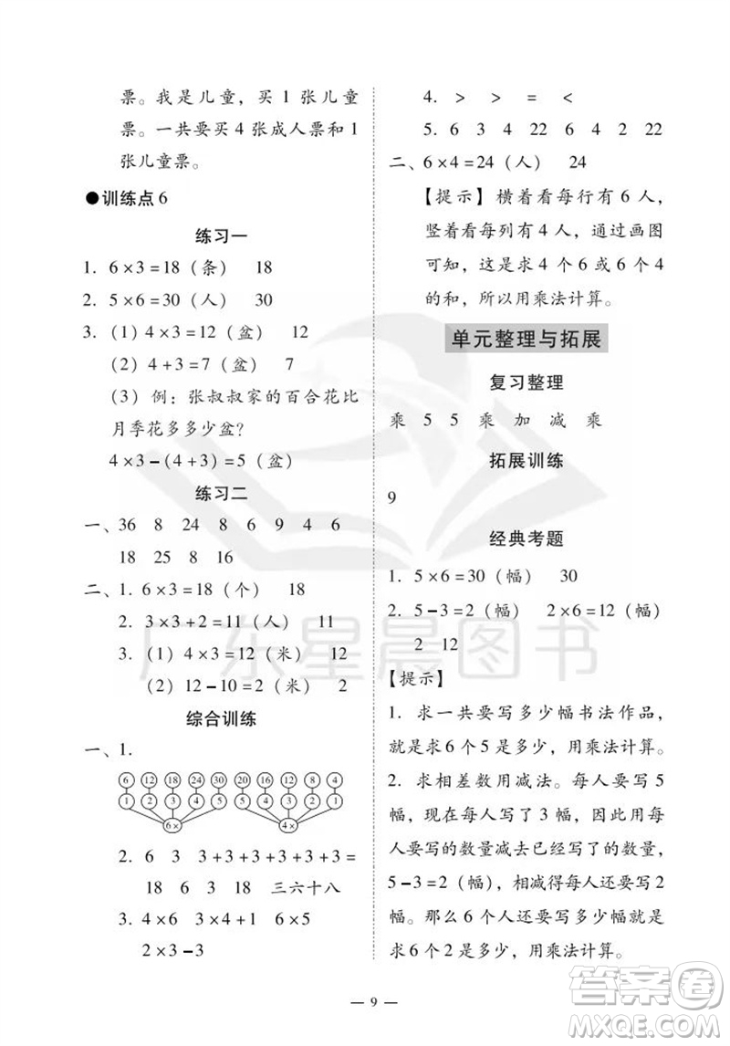 廣州出版社2023年秋小學(xué)數(shù)學(xué)目標(biāo)實(shí)施手冊(cè)二年級(jí)上冊(cè)人教版廣州專(zhuān)版參考答案