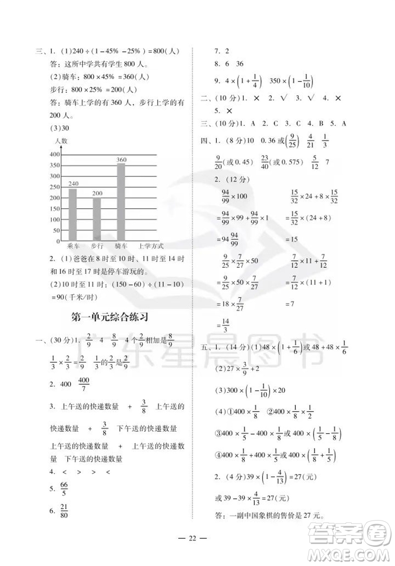 廣州出版社2023年秋小學(xué)數(shù)學(xué)目標(biāo)實(shí)施手冊(cè)六年級(jí)上冊(cè)人教版廣州專(zhuān)版參考答案