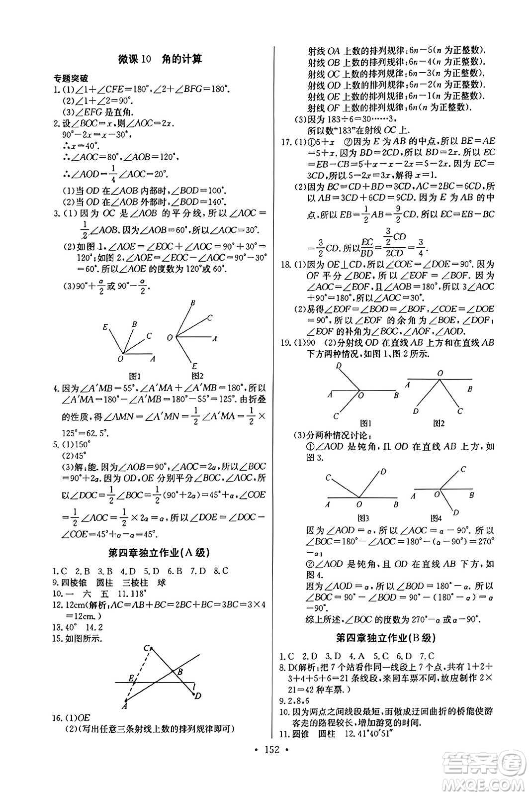 長江少年兒童出版社2023年秋長江全能學案同步練習冊七年級數(shù)學上冊人教版答案