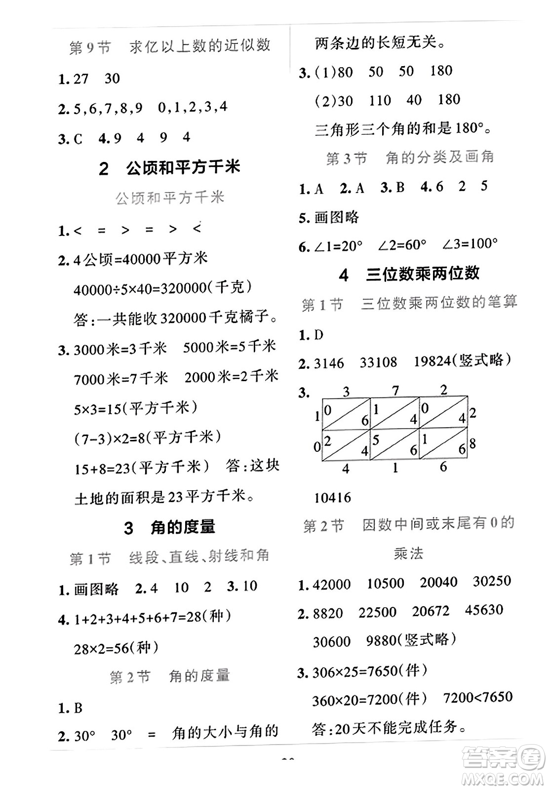 陜西師范大學(xué)出版總社2023年秋PASS小學(xué)學(xué)霸沖A卷四年級(jí)數(shù)學(xué)上冊人教版答案